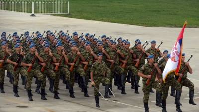 Serbian Guardsmen on Tiananmen