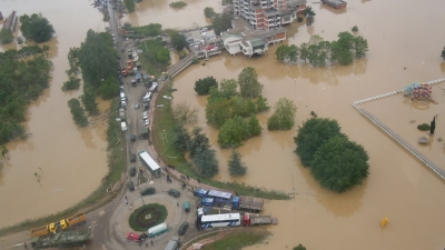 Obrenovac slikan iz helikoptera VS