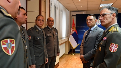 Prijem pripadnika 22. pešadijskog bataljona kod ministra odbrane i načelnika Generalštaba