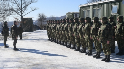 With Members of the Serbian Armed Forces in the Base Trmka on Christmas