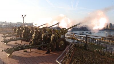 Gun Salutes and River Flotilla Parade in Novi Sad