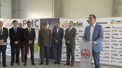 The foundation stone of the new plant in the 